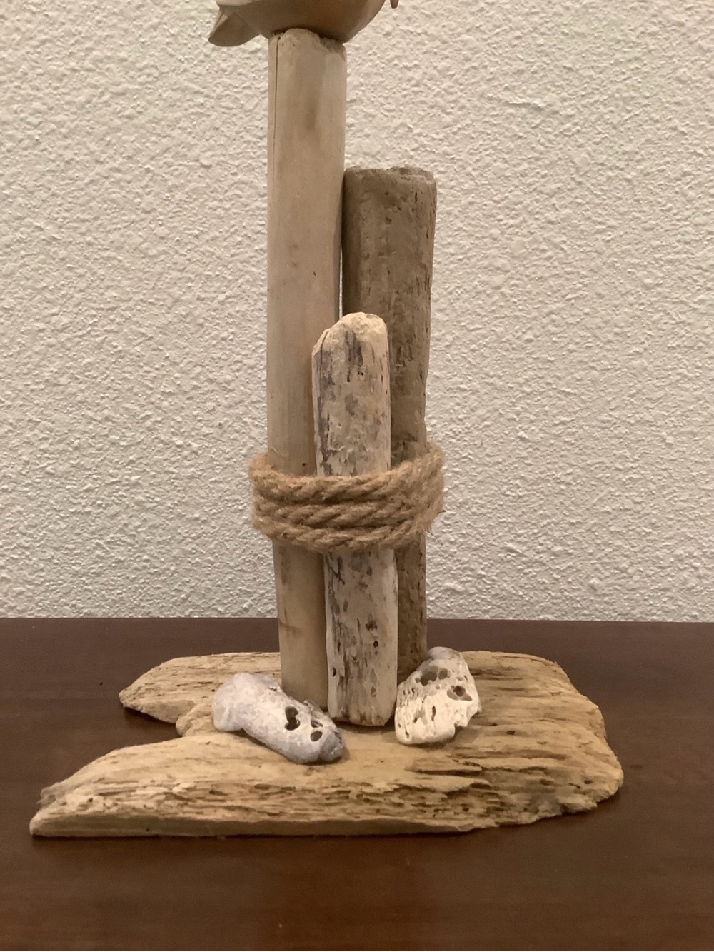 Driftwood Art, Beautiful Carved Wood Pelican, Driftwood Coastal Art - Picture 3 of 10